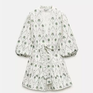 Zara palm tree print dress